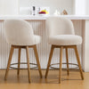 Roussi Swivel Counter Stool in Beige Rosa Fabric