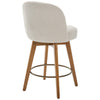 Roussi Swivel Counter Stool in Beige Rosa Fabric