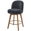 Roussi Swivel Counter Stool in Gray Rosa Fabric