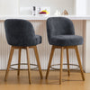 Roussi Swivel Counter Stool in Gray Rosa Fabric