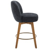 Roussi Swivel Counter Stool in Gray Rosa Fabric