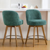 Roussi Swivel Counter Stool in Green Rosa Fabric