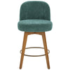 Roussi Swivel Counter Stool in Green Rosa Fabric