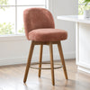 Roussi Swivel Counter Stool in Red Rosa Fabric