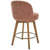 Roussi Swivel Counter Stool in Red Rosa Fabric