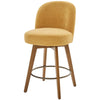 Roussi Swivel Counter Stool in Yellow Rosa Fabric
