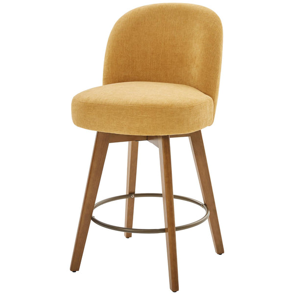 Roussi Swivel Counter Stool in Yellow Rosa Fabric