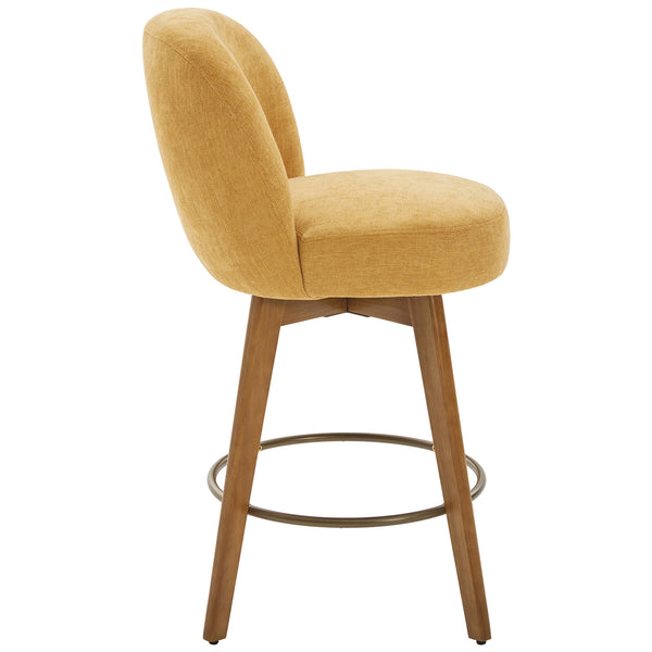 Roussi Swivel Counter Stool in Yellow Rosa Fabric