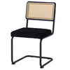 Schwarz dining chair, Black Azal Velvet-Black Finish