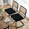 Schwarz dining chair, Black Azal Velvet-Black Finish