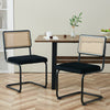 Schwarz dining chair, Black Azal Velvet-Black Finish