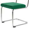 Schwarz dining chair, Green-Chrome frame, 18 7/8"