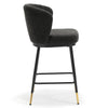 Seibel bar stool, Charcoal Sacy Fabric