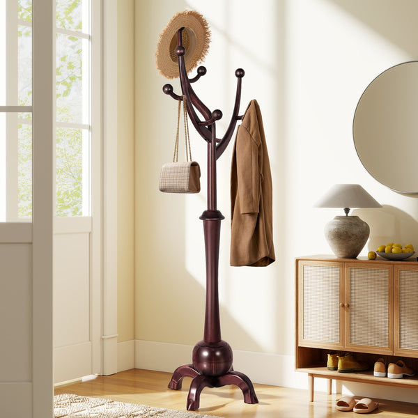 Skyang Coat Rack in Umber Rubberwood