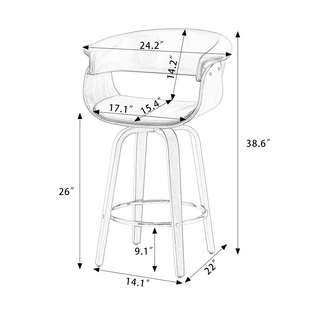 Syrah bar stool counter height dimensions