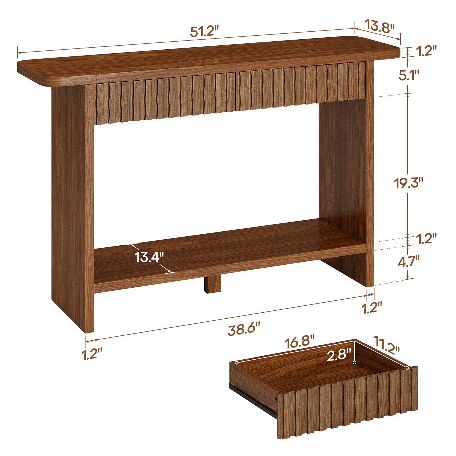 Takura console table dimensions