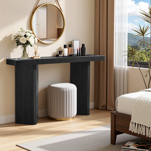 Taline Console Table in Black Oak Veneer