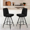 Tannat bar stool with backrest, Black-Velvet, 26"