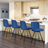 Tannat bar stool with backrest, Blue-Velvet, 26"