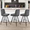 Tannat bar stool with backrest, Gray-Velvet, 26"