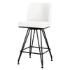 Tannat bar stool with backrest, White-Leather, 26"