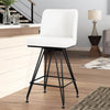 Tannat bar stool with backrest, White-Leather, 26"