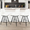 Tannat bar stool with backrest, White-Leather, 26"