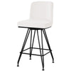 Tannat bar stool with backrest, White-Velvet, 26"