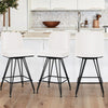 Tannat bar stool with backrest, White-Velvet, 26"