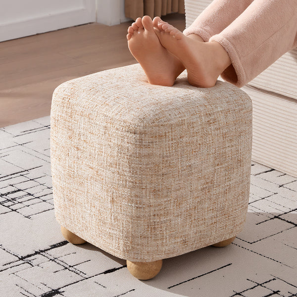 Teleki Ottoman in Brown Chenille Fabric