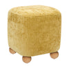 Teleki Ottoman in Yellow Chenille Fabric