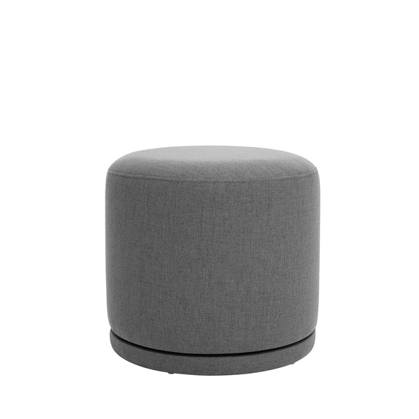 Thiako Ottoman in Charcoal Vani Fabric