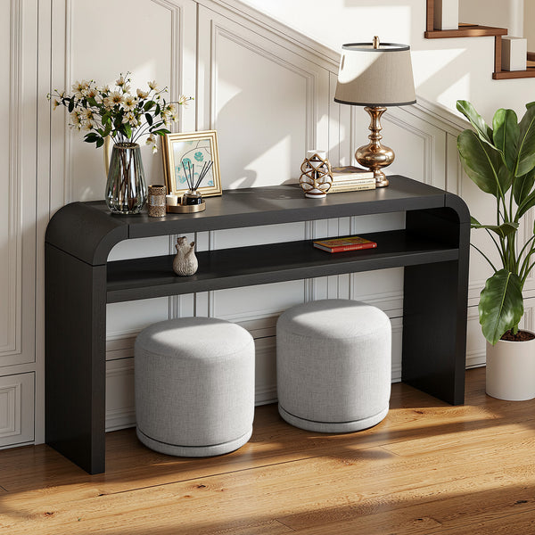 Thiako Ottoman in Taupe Vani Fabric