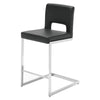 Verdot bar stool with backrest, Black Leather, 26 inch