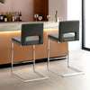 Verdot bar stool with backrest, Gray Leather, 26 inch