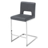 Verdot bar stool with backrest, Gray Velvet, 26 inch