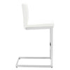 Verdot bar stool with backrest, White Leather, 26 inch