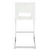 Verdot bar stool with backrest, White Leather, 26 inch