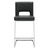 Verdot Couner Stool in Black Ribol Leather