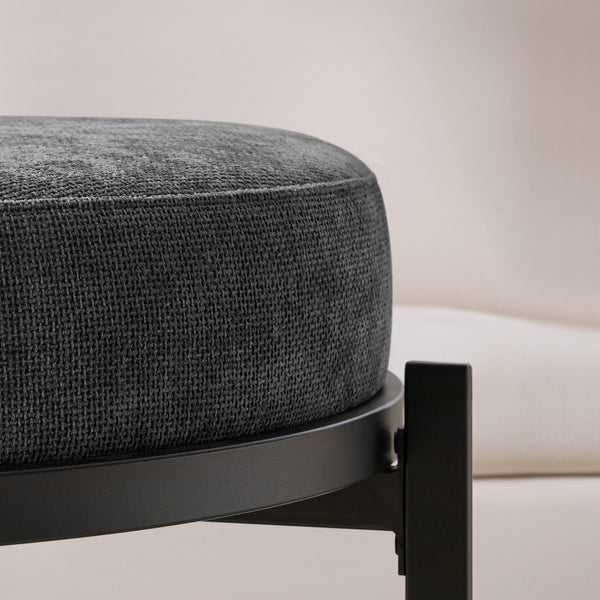 Vinhao Ottoman in Gray Pola Fabric