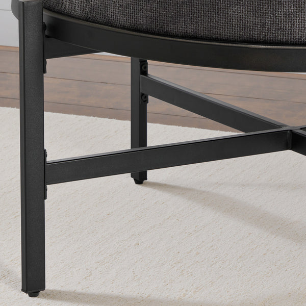 Vinhao Ottoman in Gray Pola Fabric