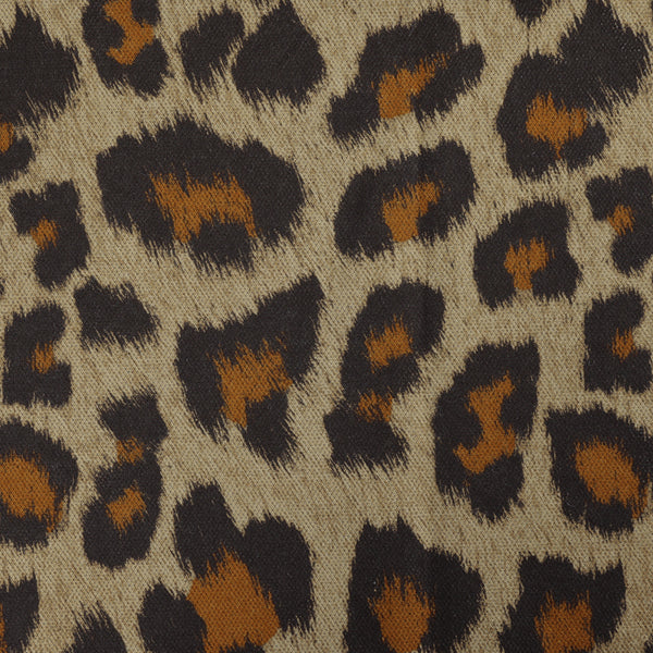 Vugava Ottoman with Storage in Leopard Fabric