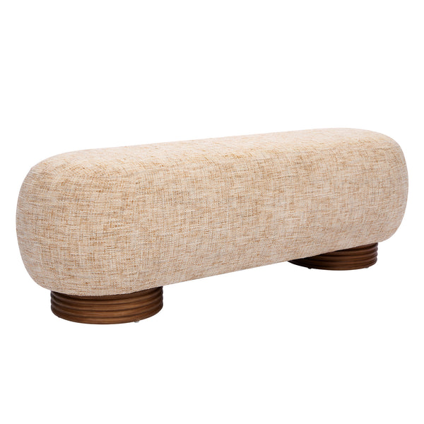 Xarello Bench in Brown Chenille Fabric