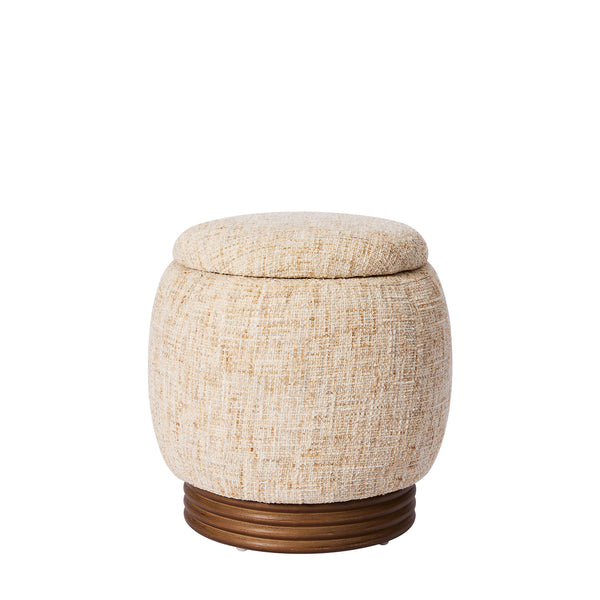 Xarello Ottoman with Storage in Brown Chenille Fabric