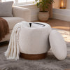 Xarello Ottoman with Storage in White Mopr Velvet