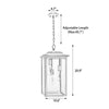 Zefir outdoor pendant light dimensions