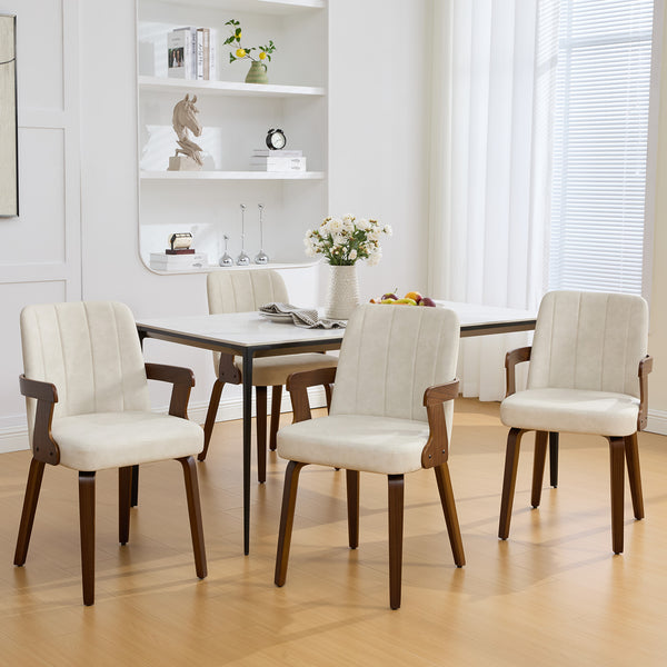 Zelen Dining Chair in Beige Afus Leather