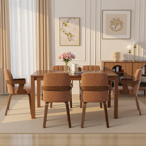 Zelen Dining Chair in Brown Afus Leather