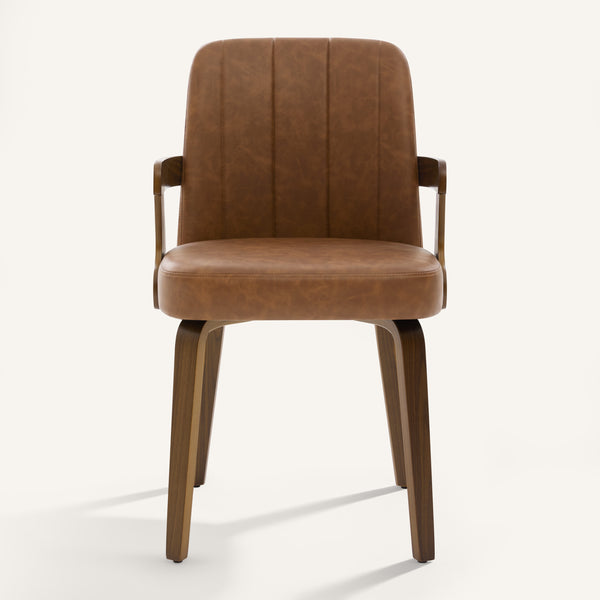 Zelen Dining Chair in Brown Afus Leather