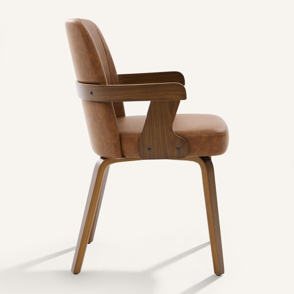 Zelen Dining Chair in Brown Afus Leather